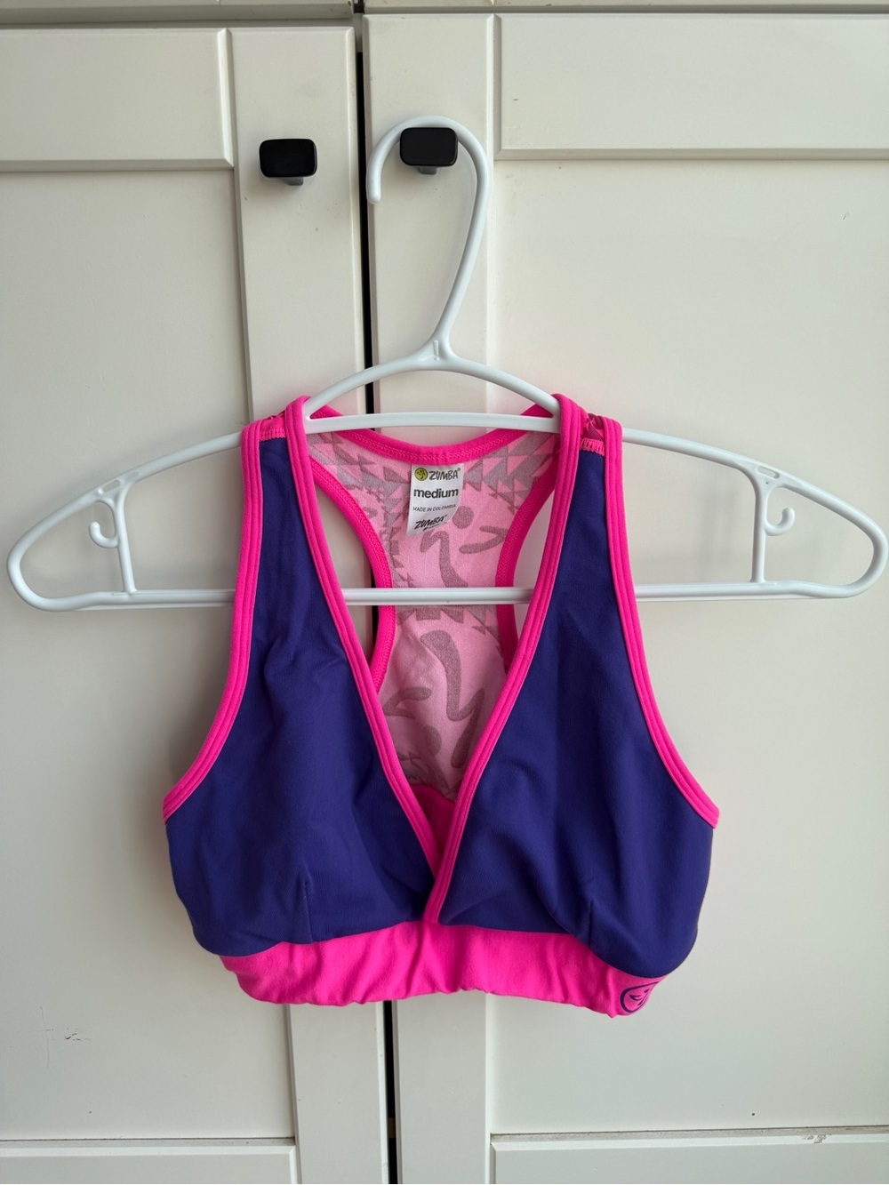 Zumba Wear Size M Pink Purple Racerback Sports Bra Dance Workout